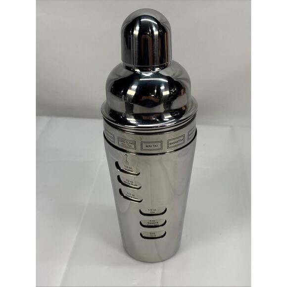 Other - Stainless Steel Cocktail Shaker Strainer With Dial Up Drink Recipes